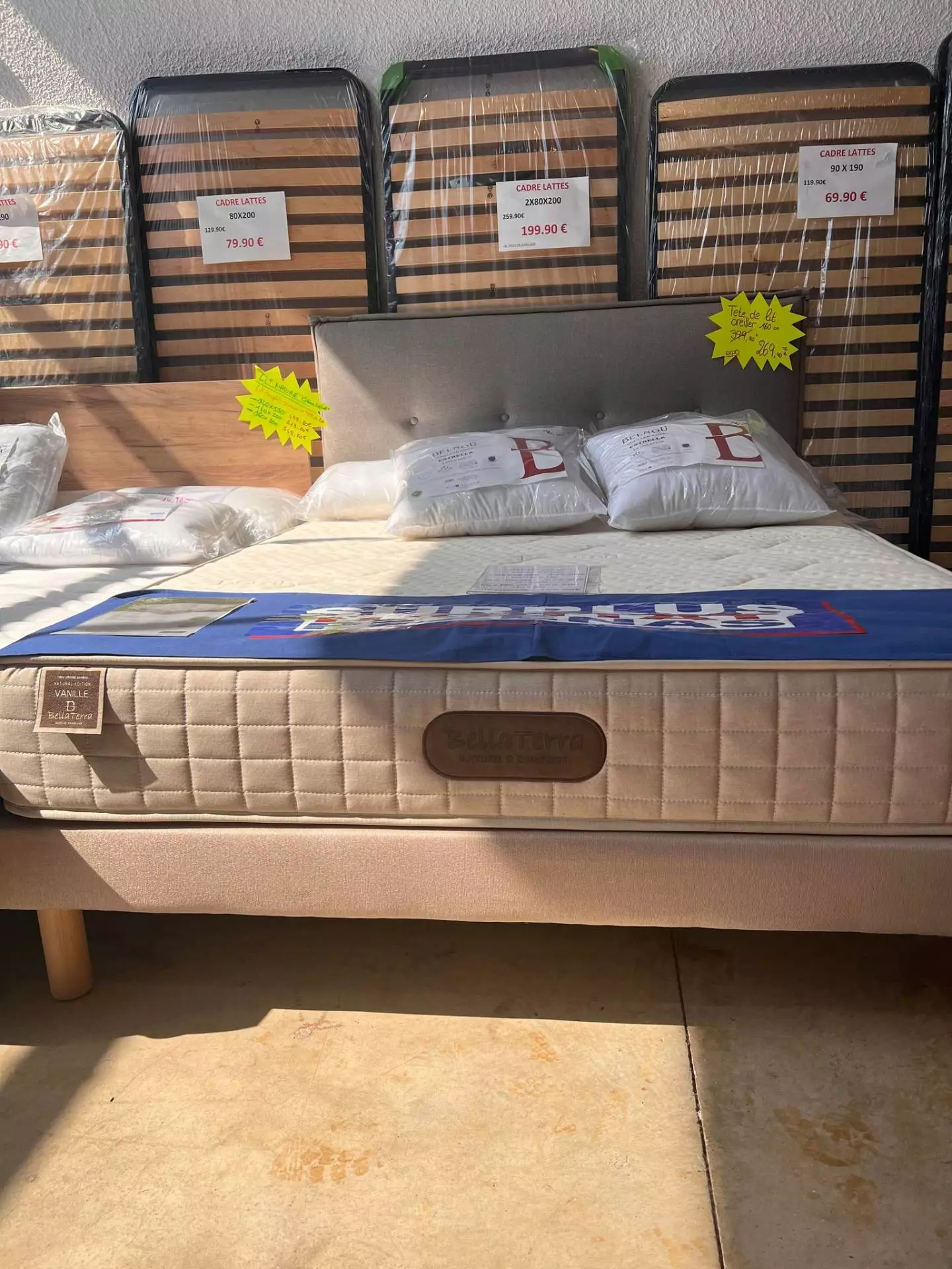 MATELAS MOUSSE VANILLE 160 X 200 H 24CM DENSITE 40 KG/ M3 - site Surplus Habitat 34