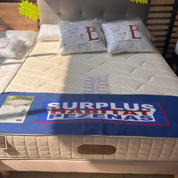 MATELAS MOUSSE VANILLE 160 X 200 H 24CM DENSITE 40 KG/ M3 - site Surplus Habitat 34